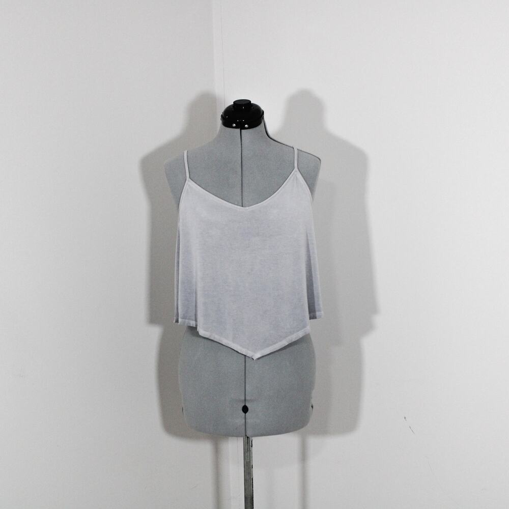 American Eagle Outfitters Light Gray Handkerchief Crop Top Size Large